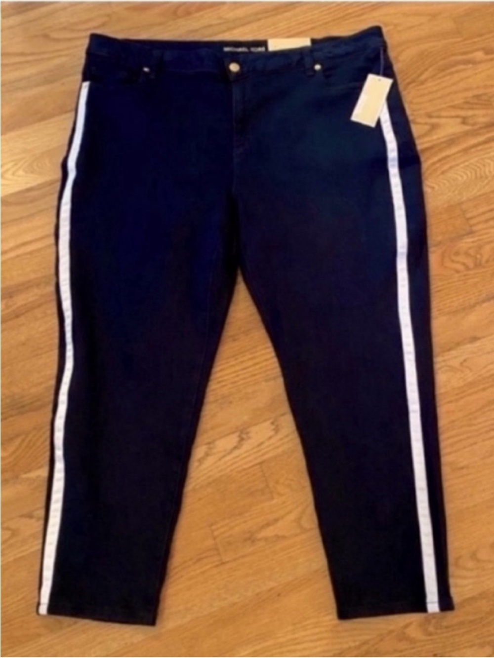 MICHAEL Michael Kors NEW Izzy Mid Rise Dark Rinse Skinny Cropped Jeans Women 20W